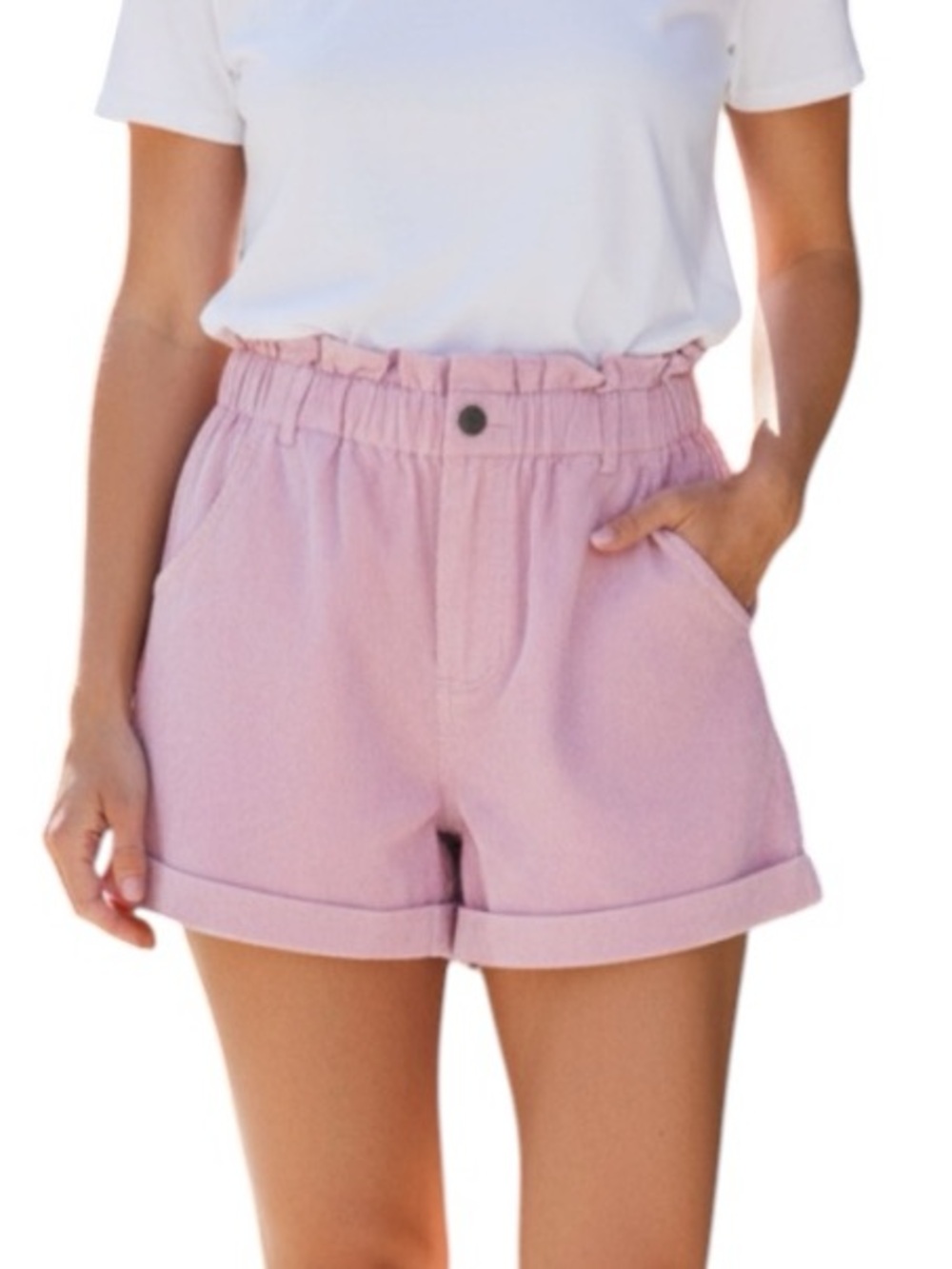 **NIB** Boutique Paperbag Waist Lavender Shorts